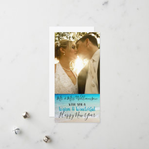 Natal Tropical Casado Sr. Sra. Cartão com fotos