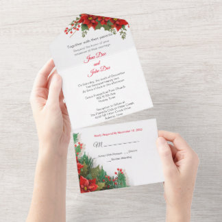 Natal tudo em um Convite de casamento