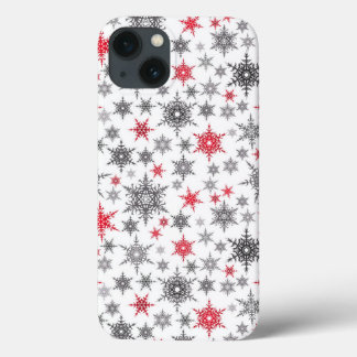 Natal, vermelho, branco, flocos de neve, inverno,