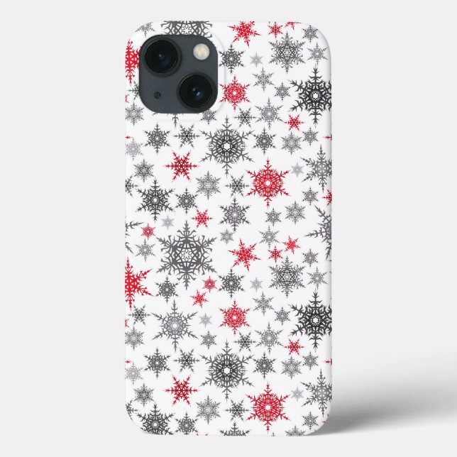 Natal, vermelho, branco, flocos de neve, inverno,  (Verso)