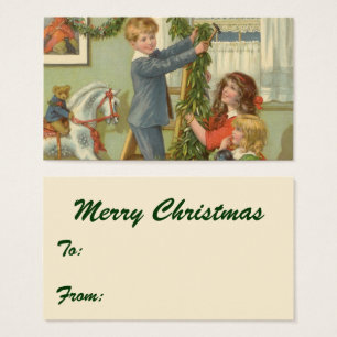 Natal vintage, crianças do Victorian que decoram