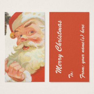 Natal vintage, Papai Noel alegre com um segredo