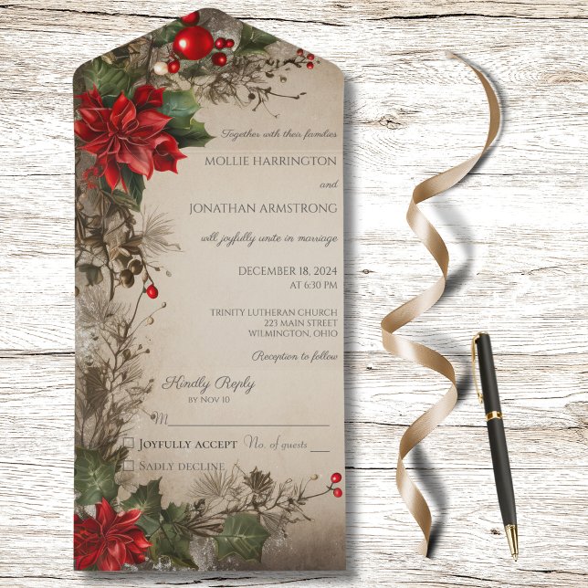 Natal vintage Pine e Poinsettia (Criador carregado)
