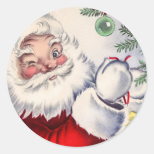 Natal vintage que pisc a etiqueta de Papai Noel