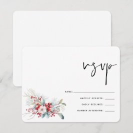 natal Winter Poinsettia Berries Wedds RSVP