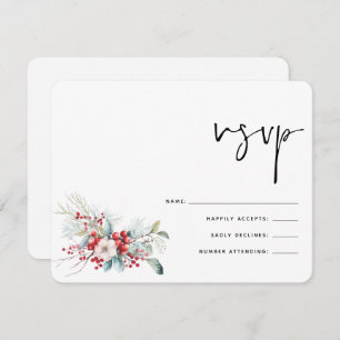 natal Winter Poinsettia Berries Wedds RSVP