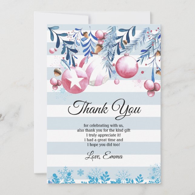 Natal, Xmas, cartão de agradecimento (Frente)