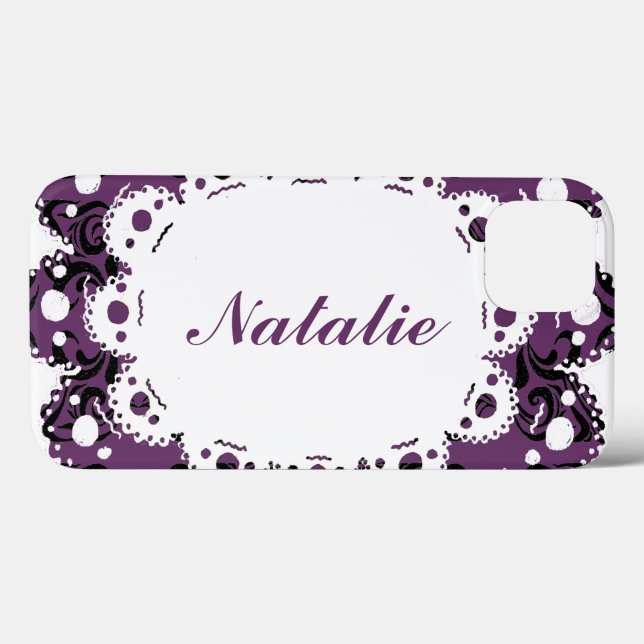 Natalie Elegant Damask Victorian Phone (Verso (horizontal))