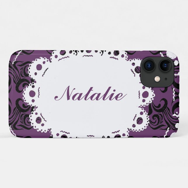 Natalie Lace & Damask Victorian Phone capas de iph (Verso (horizontal))