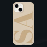 Natas modernas, naturais, iniciais mínimas<br><div class="desc">Monograma inicial natural de creme moderno,  design de capa de telefone contemporânea mínima.</div>