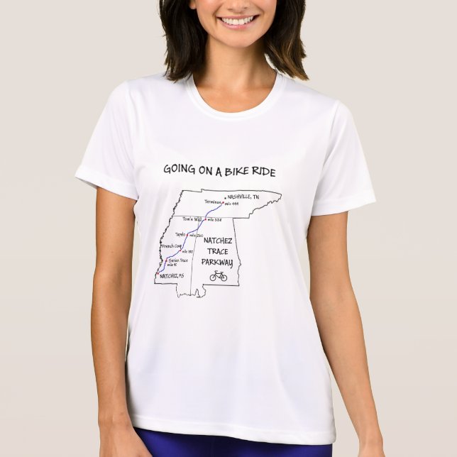 Natchez Trace Route Map T-Shirt (Frente)