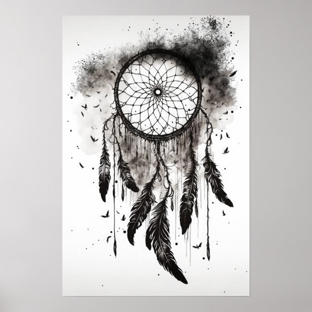 Native American Dreamcatcher Art Impressão Poster (Frente)