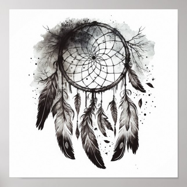 Native American Dreamcatcher Art Impressão Poster (Frente)