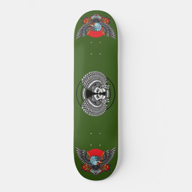 Native American Eagle & Chief Skateboard (Frente)