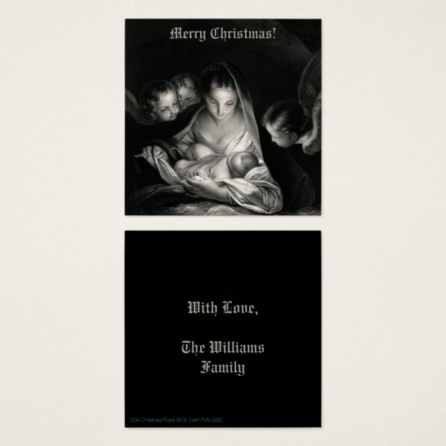 Natividade Bebê Jesus Virgem Maria Anjos Preto Bra (Frente & Verso)