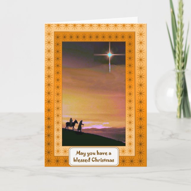 Natividade, cartão de Natal religioso (Frente)