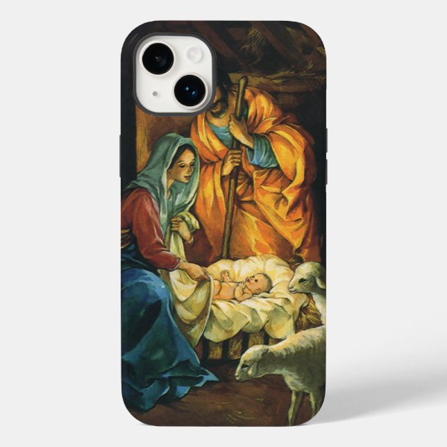 Natividade dos natais vintages, Jesus dos Bebês em (Verso)