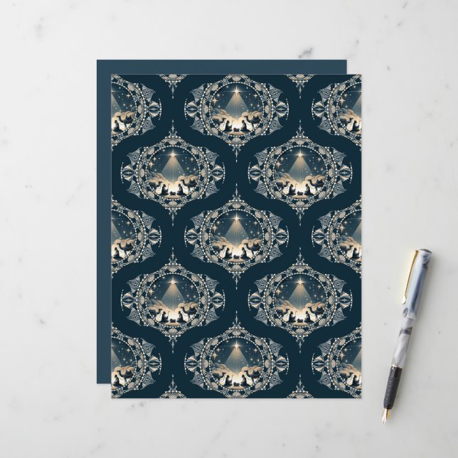 Natividade Estrela de Maravilha Mandala Ogee Meio  (Frente/Verso In Situ)