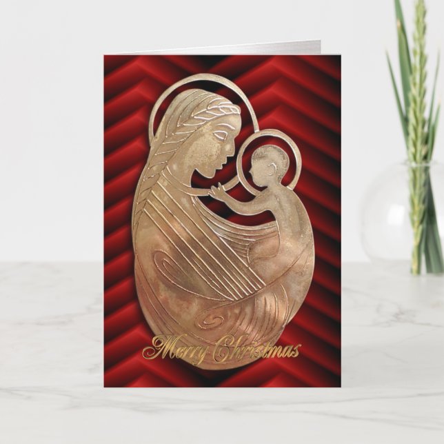 Natividade natalícia O cartão religioso da Madona (Frente)