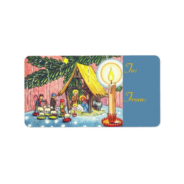 Natividade sob os adesivos da etiqueta de presente (Frente)