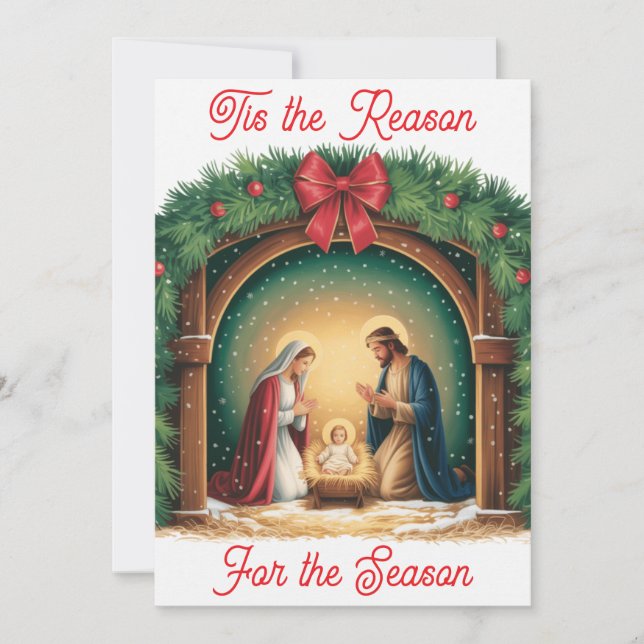 Nativity Christmas Flat Card (Frente)