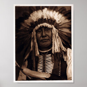 Nativo americano do vintage, poster amarelo da