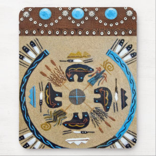 Nativo americano "Sandpainting" Mousepad ocidental