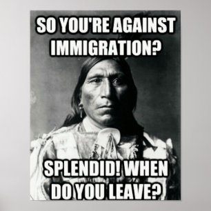 Nativo no poster da imigração
