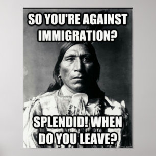 Nativo no poster da imigração