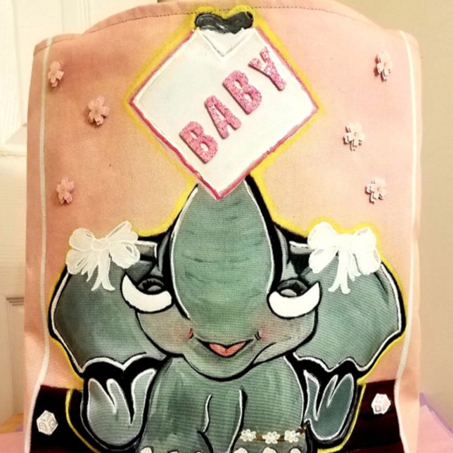 Natosha, O Bebê Elefante, Espelha Rosa Tote Bag (Criador carregado)