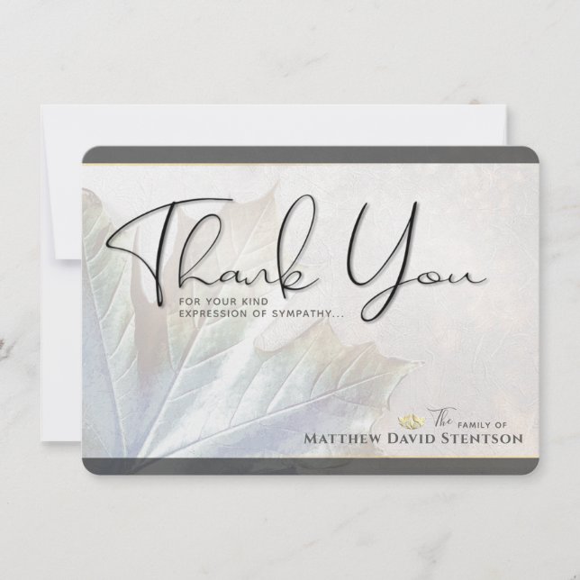 Nature Colors Autumn Leaf Sympathy Cartões de agra (Frente)