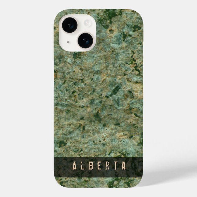 Nature Geology Green Rock Texture Nome Personaliza (Verso)