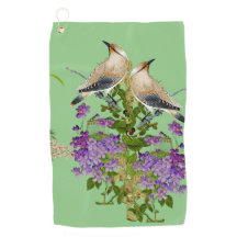 Nature Greenery Watercolor Love Birds Lilac Bloom