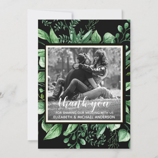 Nature Inspirou Foto Obrigado Folhas Botânicas (Frente)