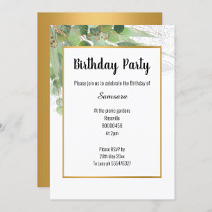 NATURE & LACE DOURADO TODO CONVITE DE OCASIÃO