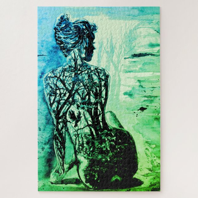 Nature Lady Jigsera Quebra-cabeça pintando arte ve (Vertical)