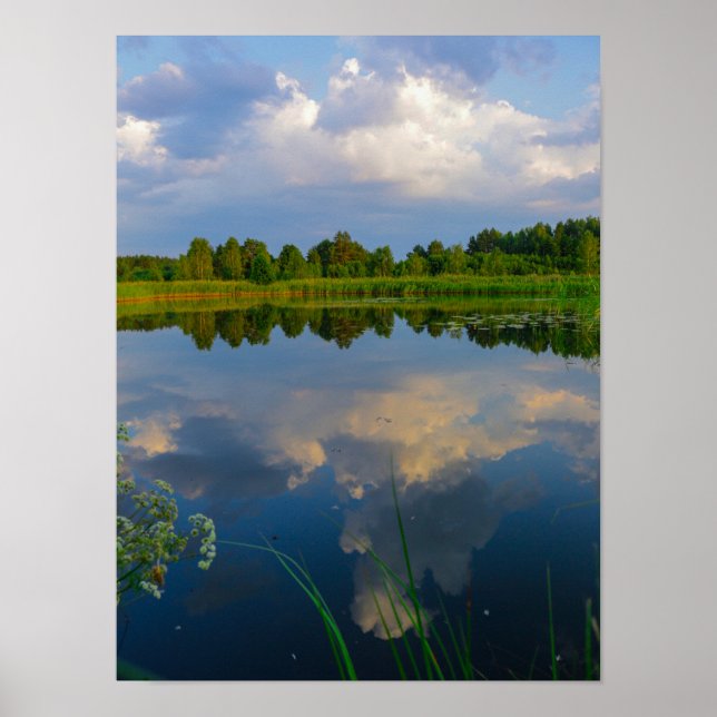 Nature Landscape Lake Scenery Belarus Poster (Frente)