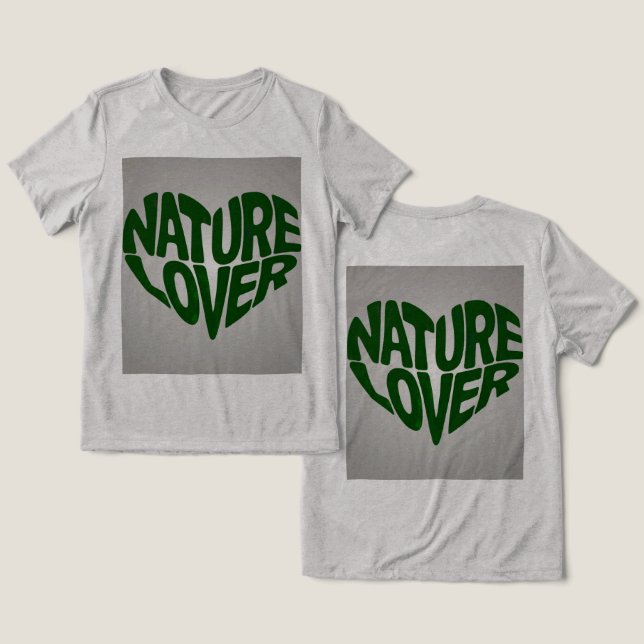 Nature Lover Cinza Verde Camisa (Design Frente e Verso)