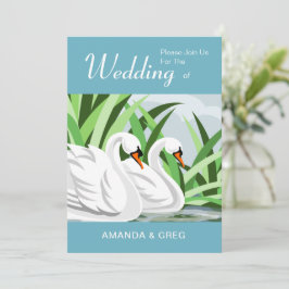 Nature Lovers Swan Weding Convite