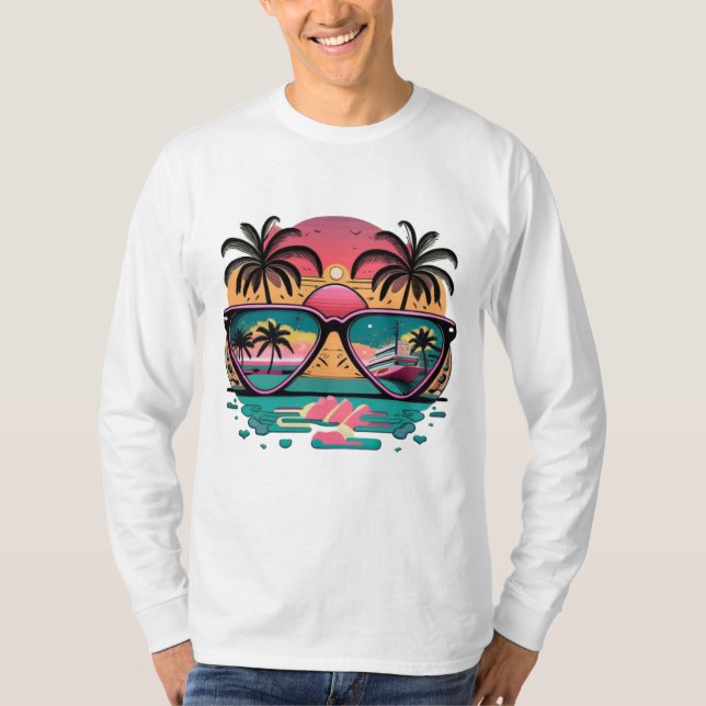 Nature Vibes Camiseta Básica de Capa Longa (Frente)