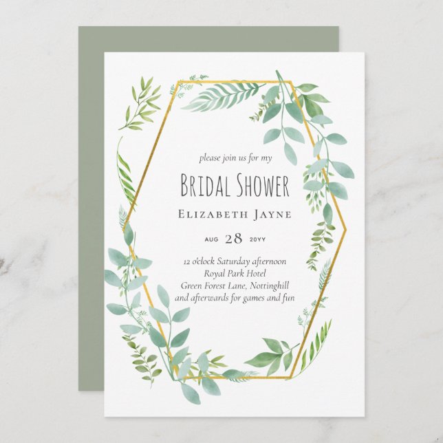 Natureza Almoça Casamento Verde Russo Boho (Frente/Verso)