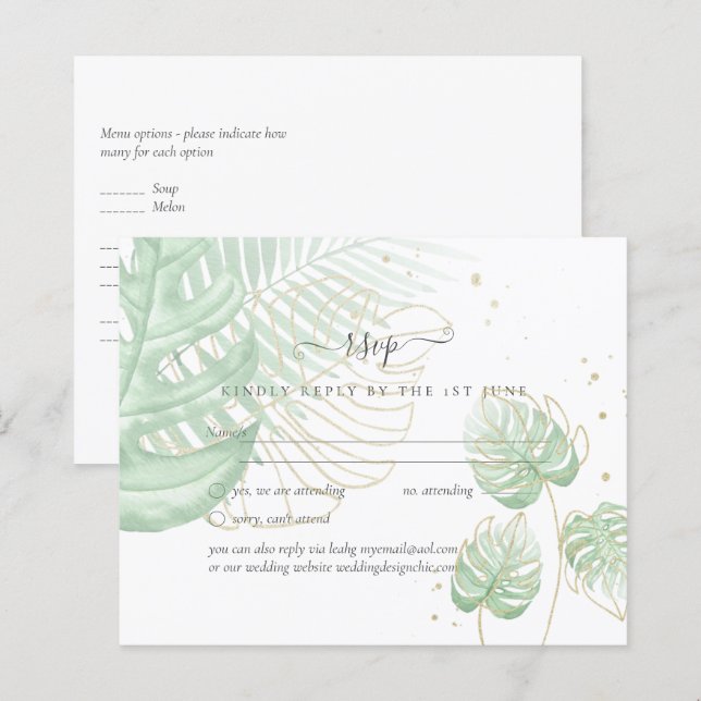 Natureza Almoça Casamento Verde Russo Boho (Frente/Verso)