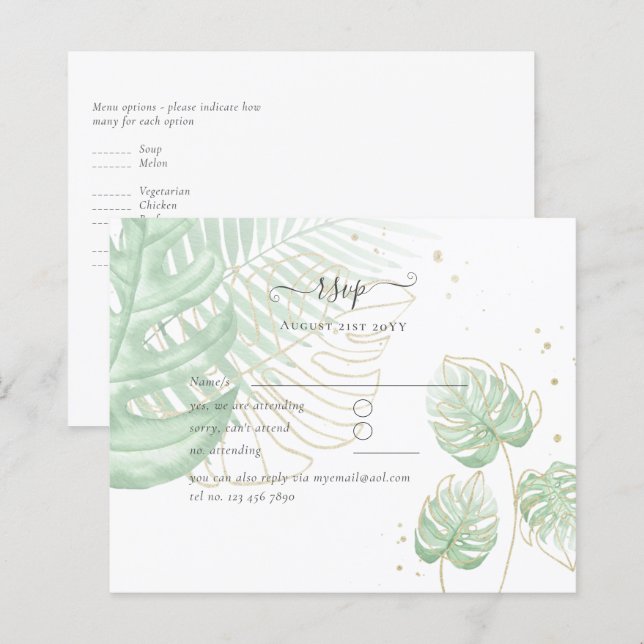 Natureza Almoça Casamento Verde Russo Boho (Frente/Verso)