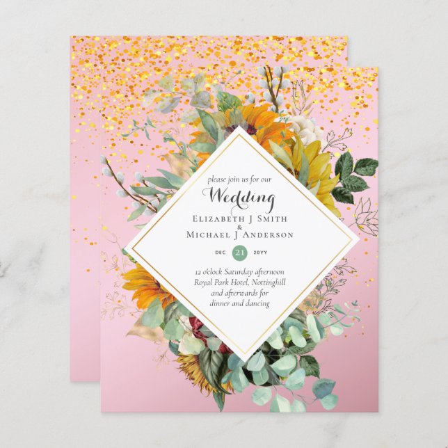 Natureza Almoça Casamento Verde Russo Boho (Frente/Verso)