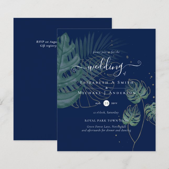 Natureza Almoça Casamento Verde Russo Boho (Frente/Verso)