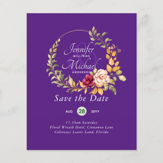 Natureza Almoça Casamento Verde Russo Boho (Frente)