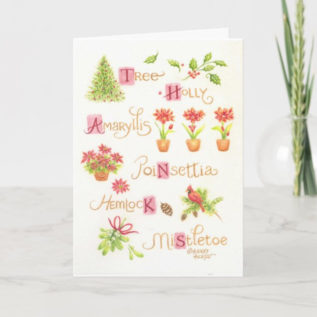 Natureza de Natal do cartões de agradecimentos (Frente)