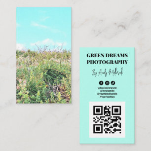 Natureza Fotografia Código QR Cartão de visita