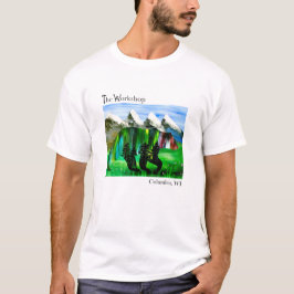 Natureza monta árvores do urso Camisa básica do ho