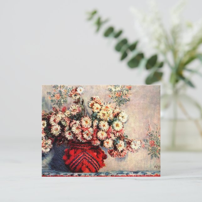 Natureza-morta com Crisântemos por Claude Monet (Em pé/Frente)
